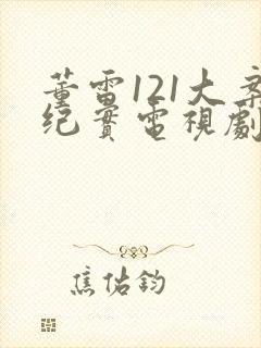 董雷121大案纪实电视剧