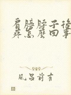 肩膀脖子后背都疼怎么回事