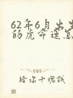 62年6月出生的虎命运怎样