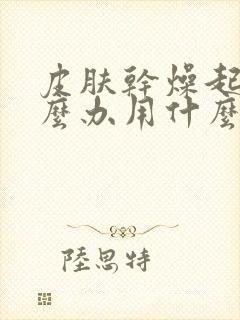 皮肤干燥起皮怎么办用什么比较好