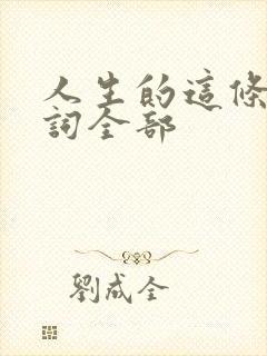 人生的这条路歌词全部