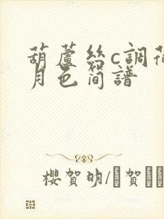 葫芦丝c调荷塘月色简谱