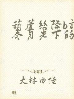 葫芦丝降b调独奏月光下的凤尾竹