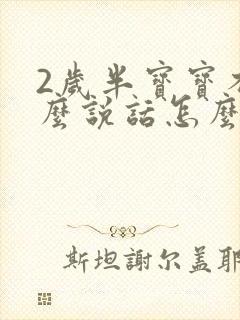 2岁半宝宝不怎么说话怎么办封面