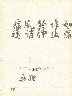 痛风发作如何快速消肿止痛