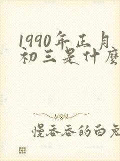 1990年正月初三是什么命
