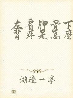 左肩胛骨下方后背疼是怎么回事儿