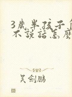 3岁半孩子自闭不说话怎么办封面