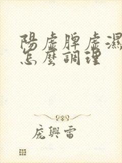 阳虚脾虚湿气重怎么调理