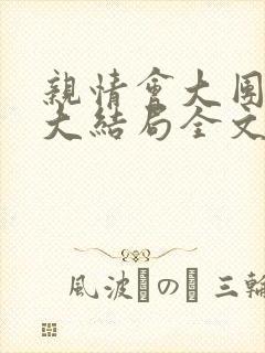 亲情会大团圆结大结局全文