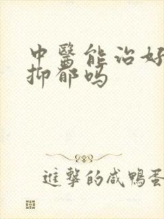 中医能治好失眠抑郁吗