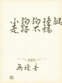 小狗狗后腿无力走路不稳