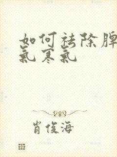 如何祛除脾胃湿气寒气封面