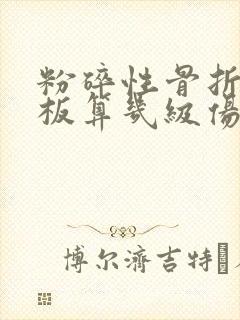 粉碎性骨折打钢板算几级伤残封面