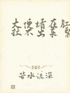 大便堵在肛门口拉不出来 紧急办法封面