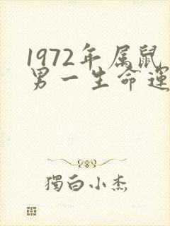 1972年属鼠男一生命运如何