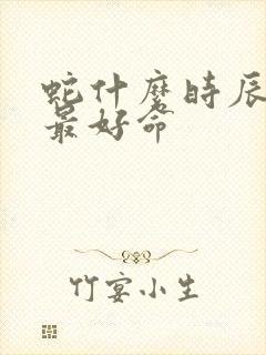 蛇什么时辰出生最好命