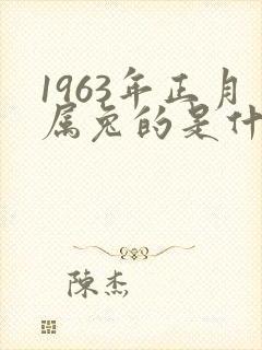 1963年正月属兔的是什么命
