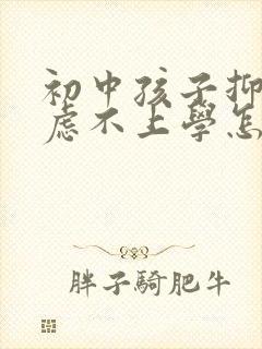 初中孩子抑郁焦虑不上学怎么办