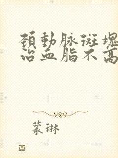 颈动脉斑块怎么治血脂不高