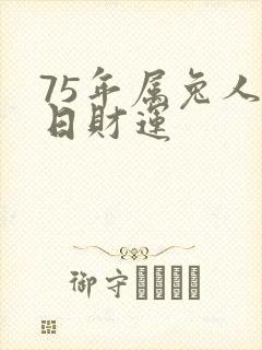 75年属兔人今日财运