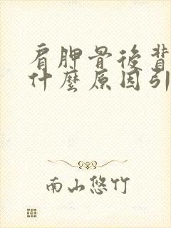 肩胛骨后背疼是什么原因引起的女性封面