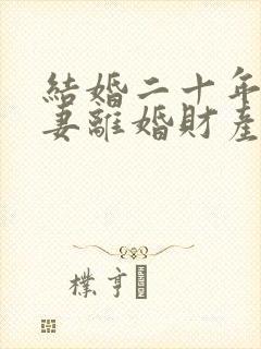 结婚二十年的夫妻离婚财产怎么分封面