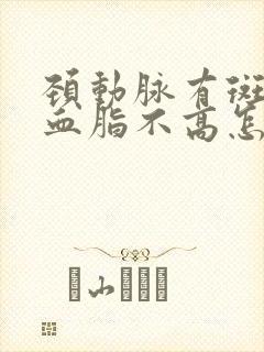 颈动脉有斑块但血脂不高怎么办