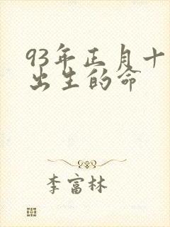 93年正月十五出生的命