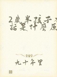 2岁半孩子不说话是什么原因