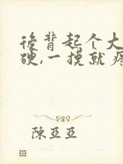 后背起个大疙瘩硬,一摸就疼封面