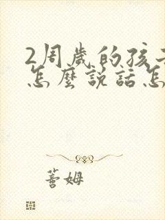 2周岁的孩子不怎么说话怎么办封面