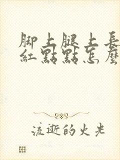 脚上腿上长好多红点点怎么回事