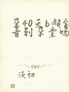 孕40天b超能看到孕囊吗