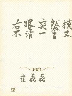 右眼突然模糊看不清一会又好了