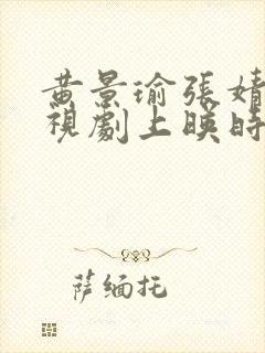 黄景瑜张婧仪电视剧上映时间