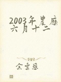 2003年农历六月十二