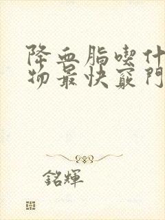 降血脂吃什么食物最快窍门