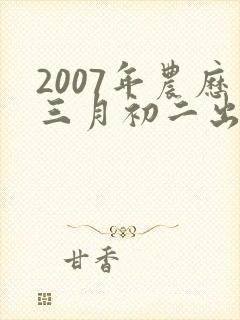 2007年农历三月初二出生是什么命