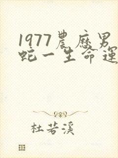 1977农历男蛇一生命运如何