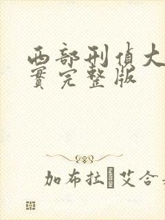 西部刑侦大案纪实完整版封面