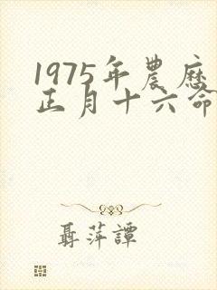 1975年农历正月十六命运