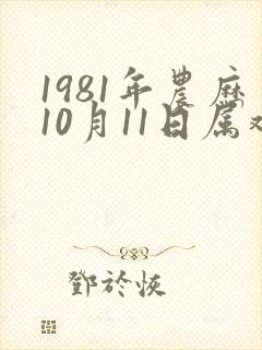1981年农历10月11日属鸡的命运如何