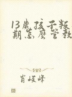 13岁孩子叛逆期怎么管教最合适男孩