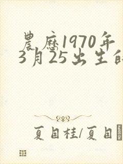农历1970年3月25出生的命