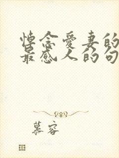 悼念爱妻的悼词最感人的句子封面