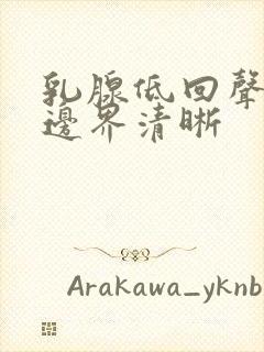 乳腺低回声结节边界清晰