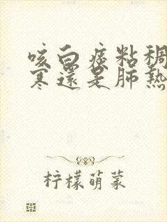 咳白痰粘稠是肺寒还是肺热封面