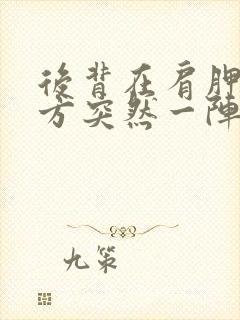 后背在肩胛骨下方突然一阵刺痛封面