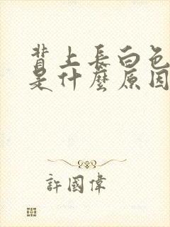 背上长白色痘痘是什么原因